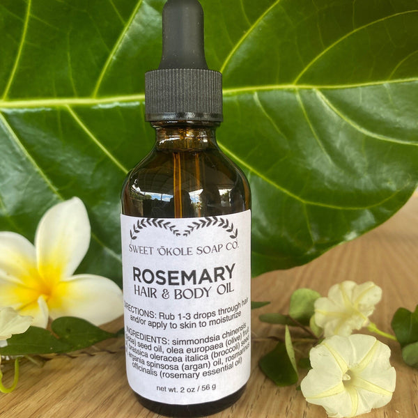 Sweet ʻŌkole Soap Rosemary Hair & Scalp Oil, 2 oz