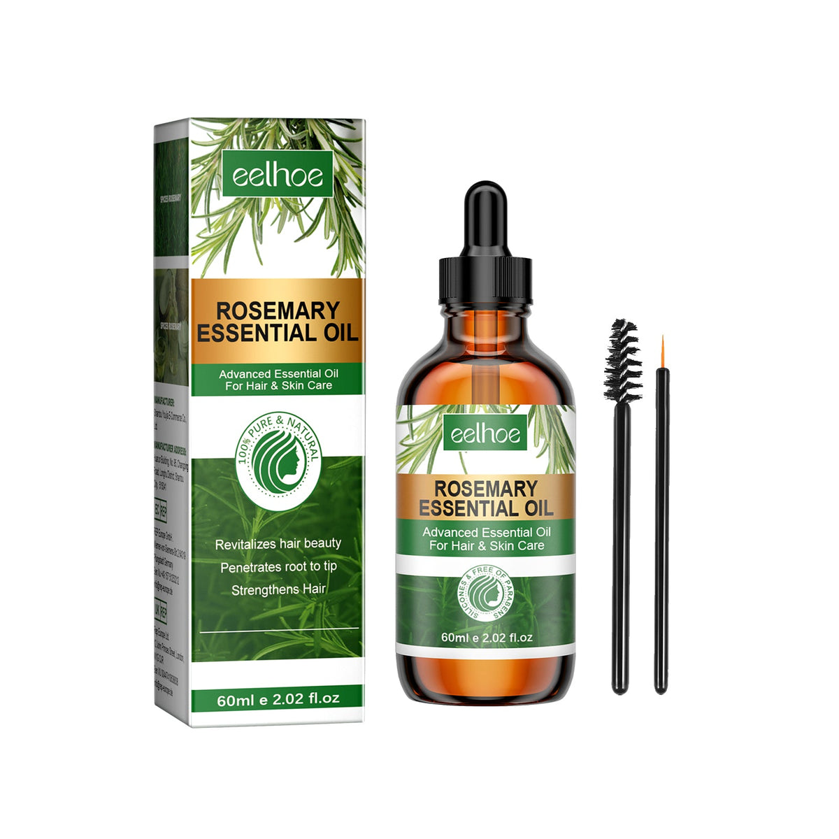 EELHOE Rosemary Essential Oil for Hair & Skin, 60 mL