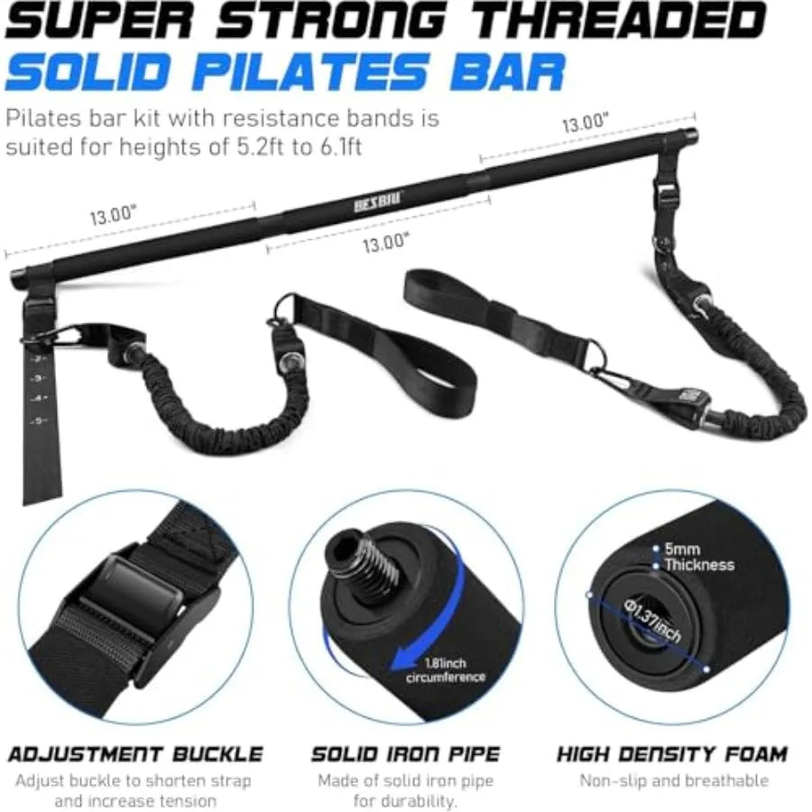 Pilates Bar Kit With Resistance Bands