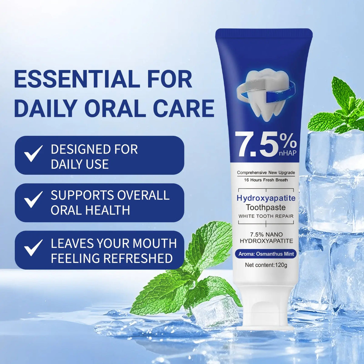 Hydroxyapatite Toothpaste 7.5% Nhap Osmanthus Mint 120g