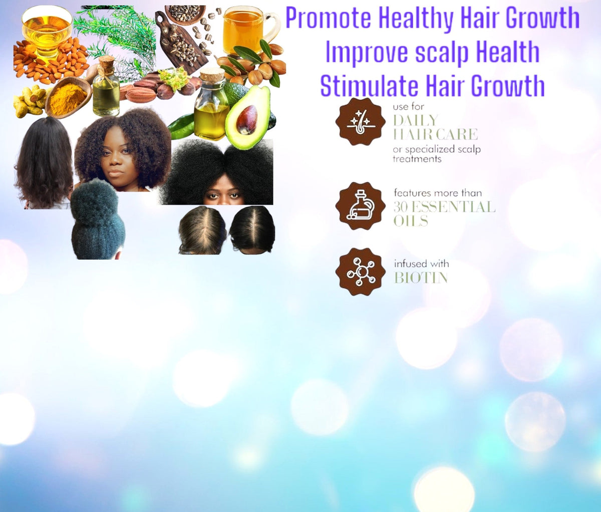 Organic Hair Solution Rosemary Mint Scalp & Hair Oil With Biotin, 2 fl oz